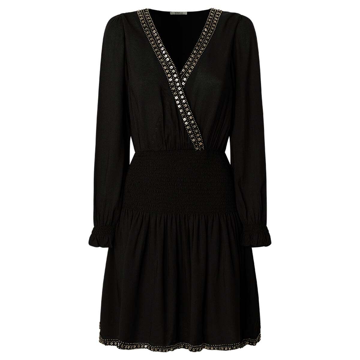 Robe Courte Avec Taille Froncée noir, PEPE JEANS