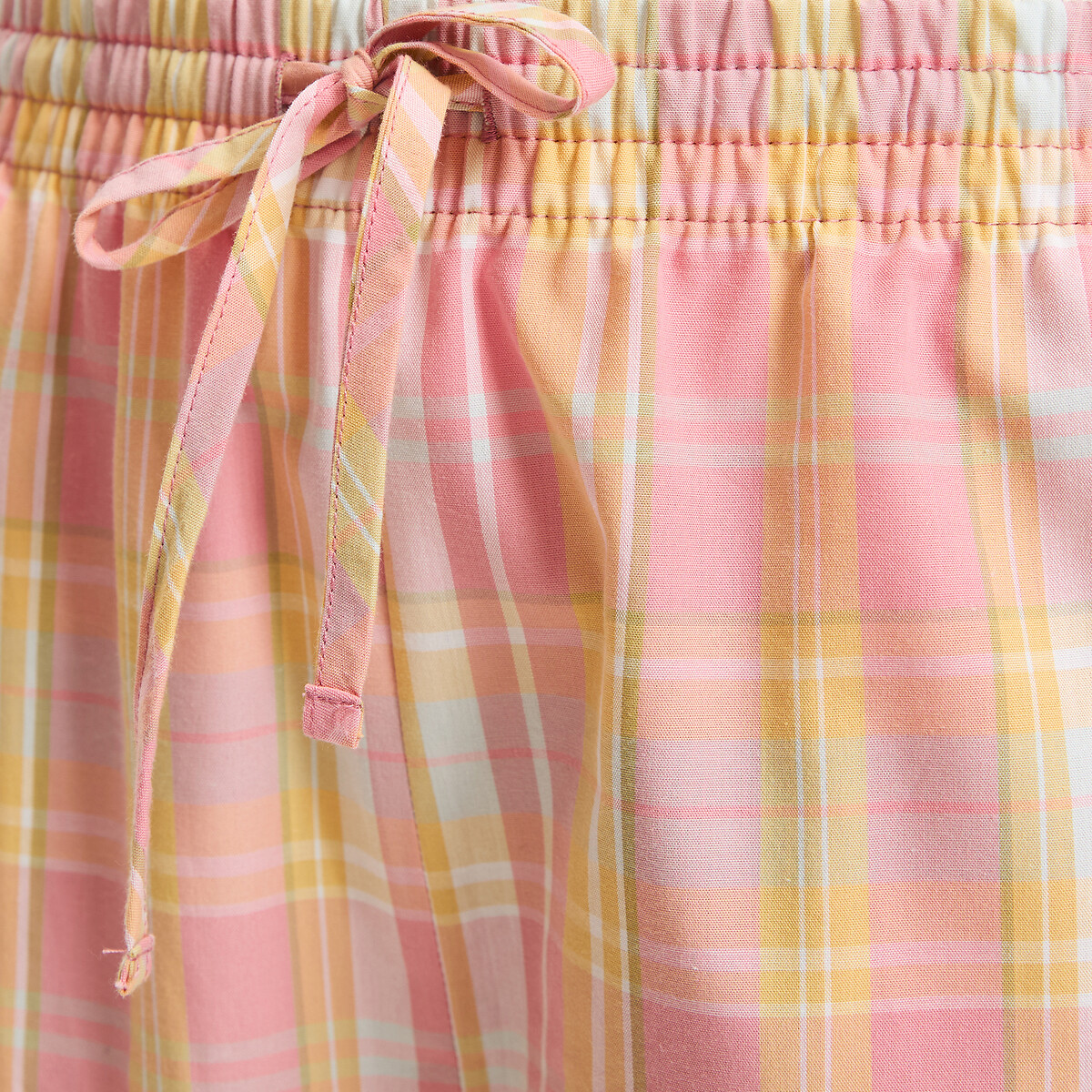 Pyjama, débardeur côtelé, pantalon à carreaux madras, LA REDOUTE COLLECTIONS