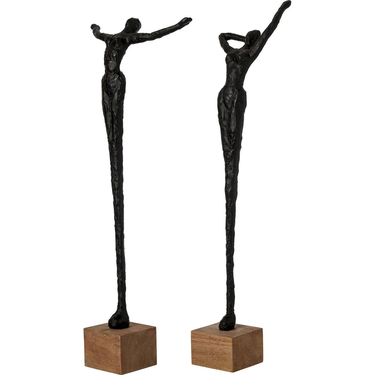 Statuettes femme élancées (lot de 2) naturel et noir, RECOLLECTION