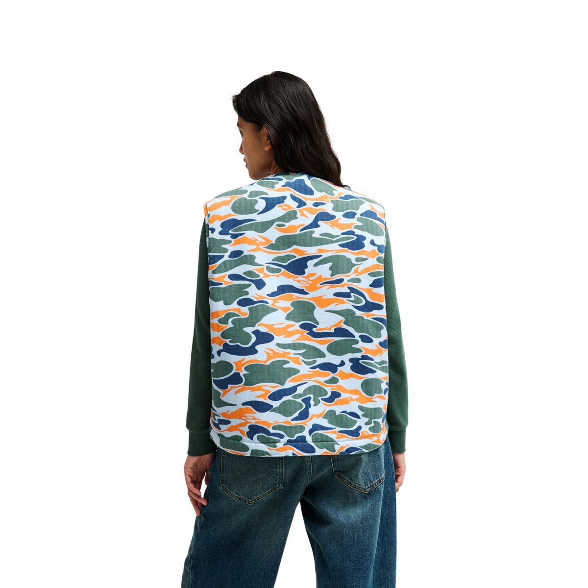 Gilet workwear sans manches INLAND ROAD bleu skyway garage camo, QUIKSILVER