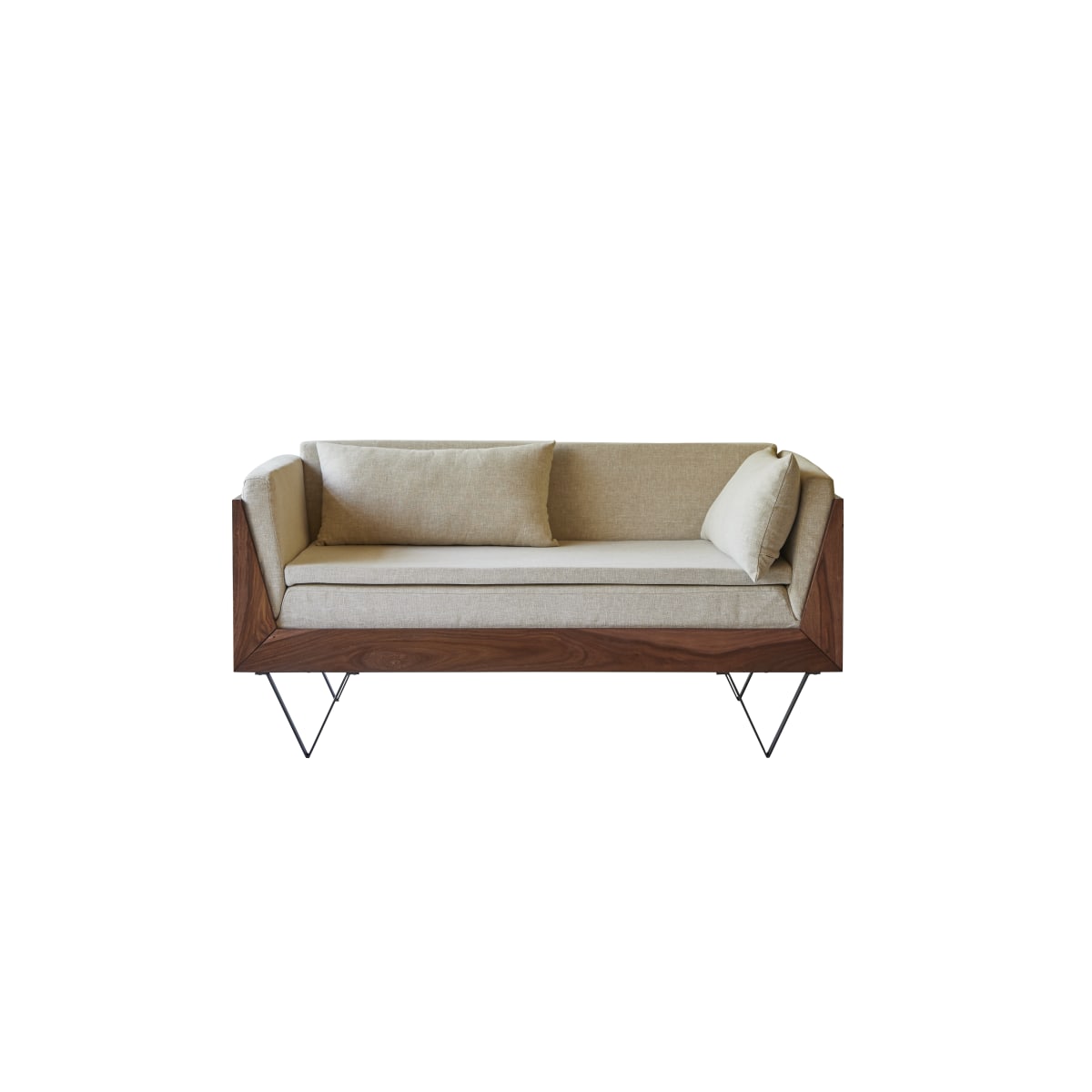 Canapé droit en Tissu massif, METRIC beige, TIKAMOON