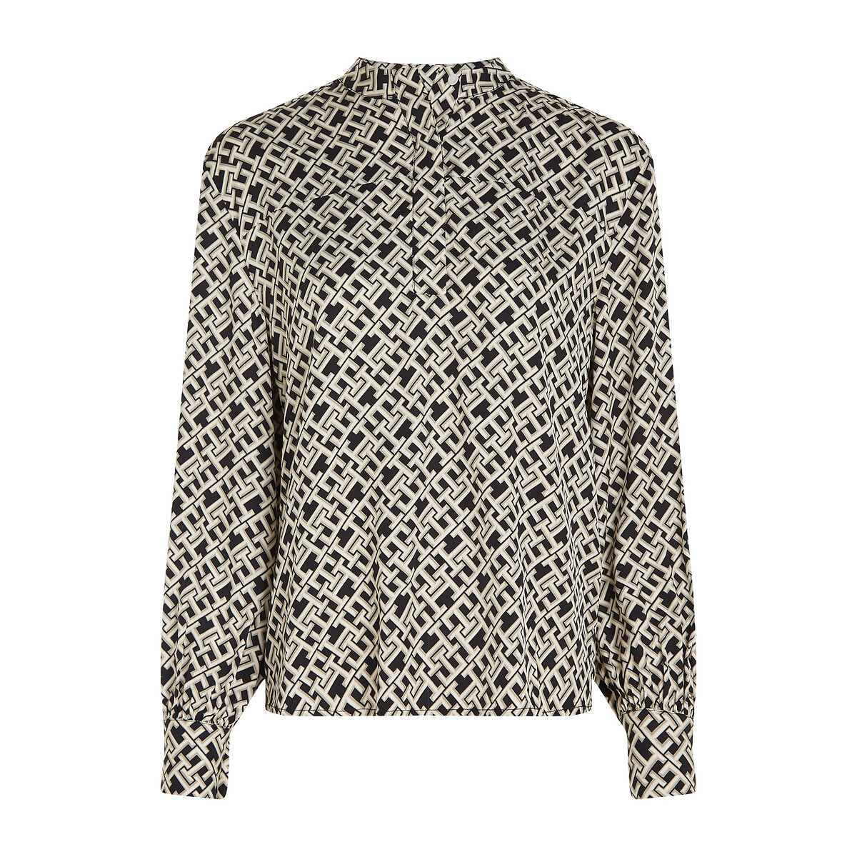 Blouse imprimée à manches longues imprimé noir, TOMMY HILFIGER