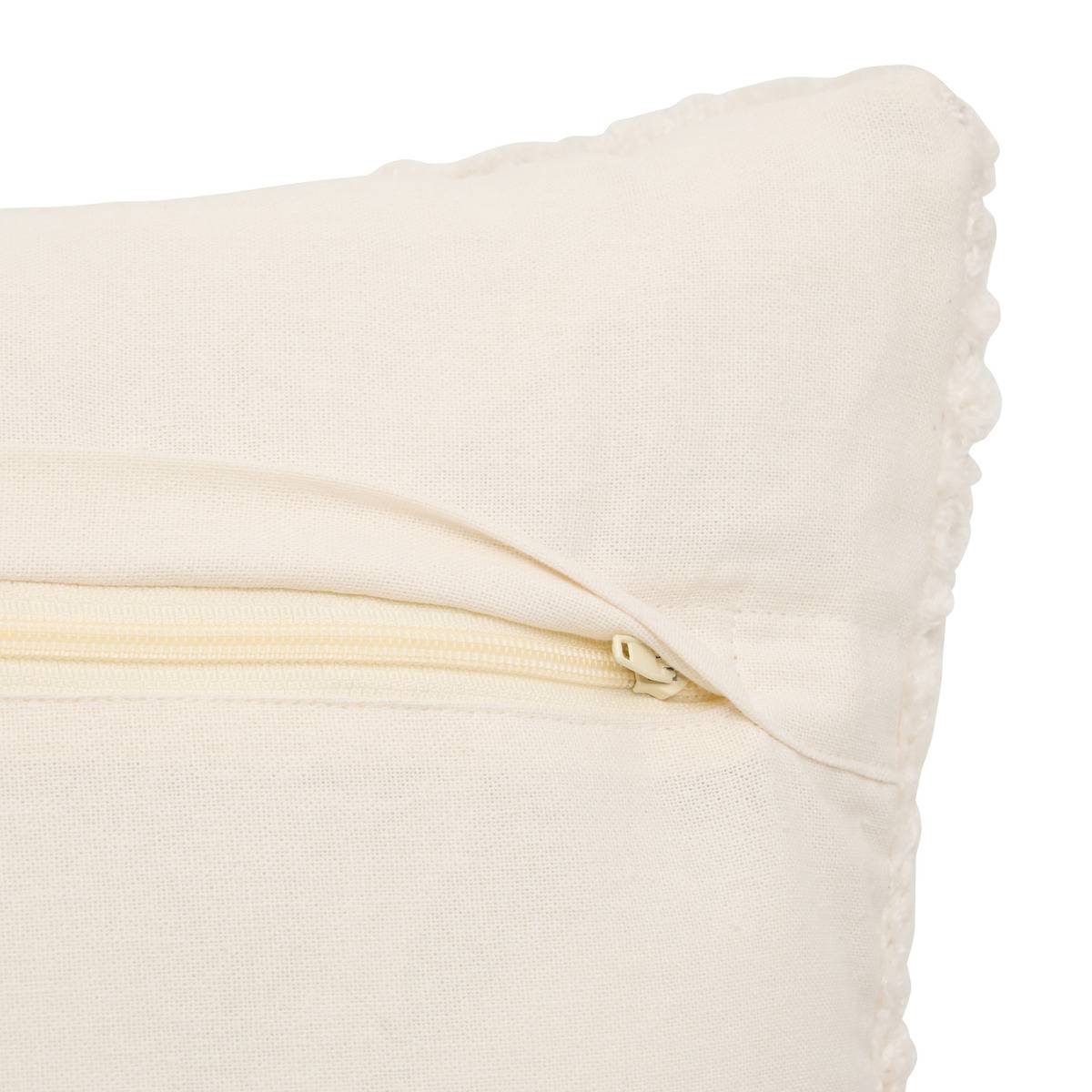 Coussin carré LOOMIA beige lin, ATMOSPHERA