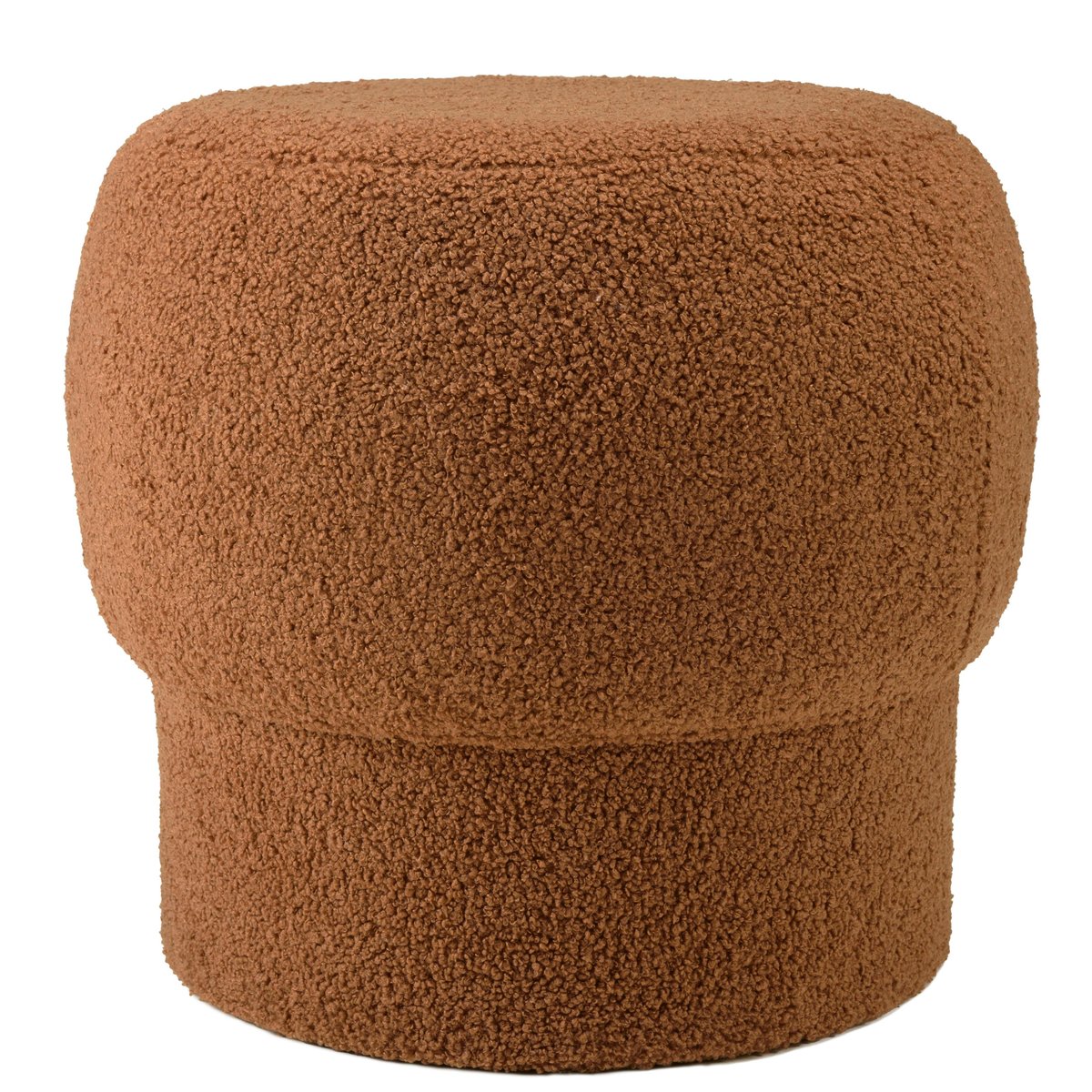 Pouf rond en tissu terracotta CASTILLE terracotta, PIER IMPORT