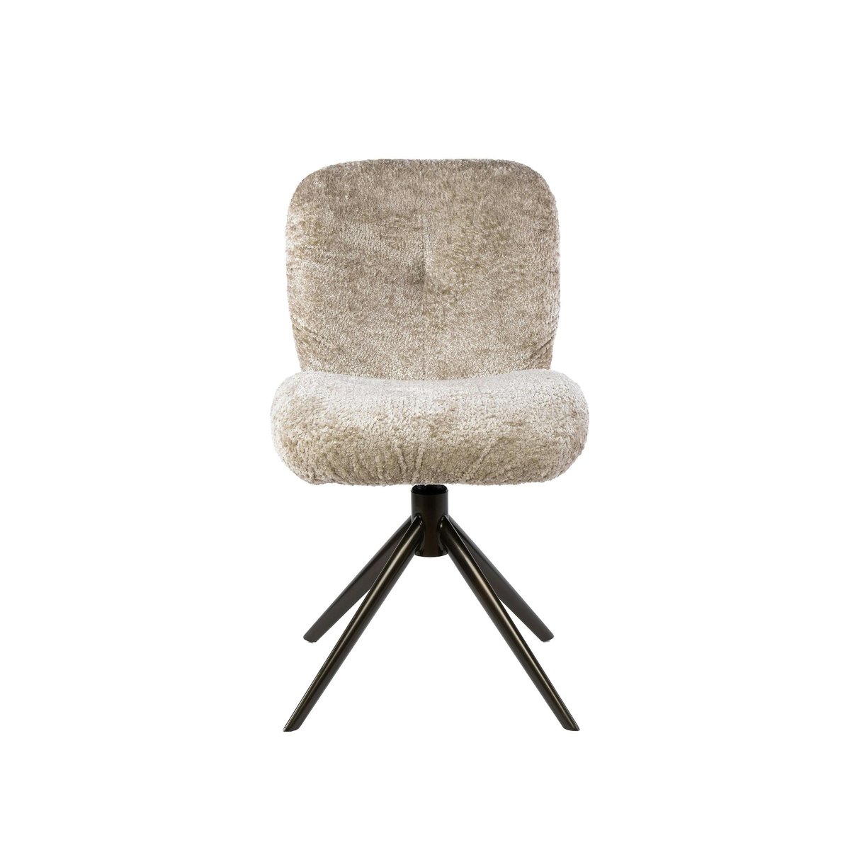 Chaise pivotante tissu bouclette sable pieds brun (x2) CREEK beige, PIER IMPORT