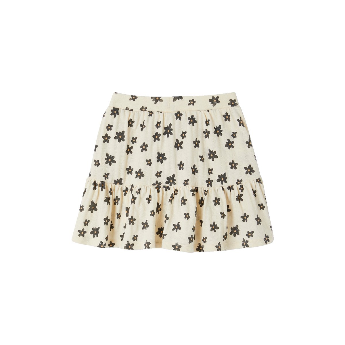 Jupe short motifs fleurs écru, VERTBAUDET