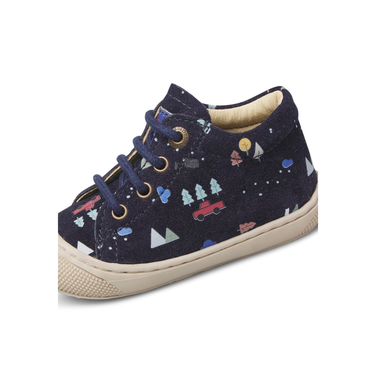 Chaussures premiers pas en suède COCOON marine-céleste, NATURINO