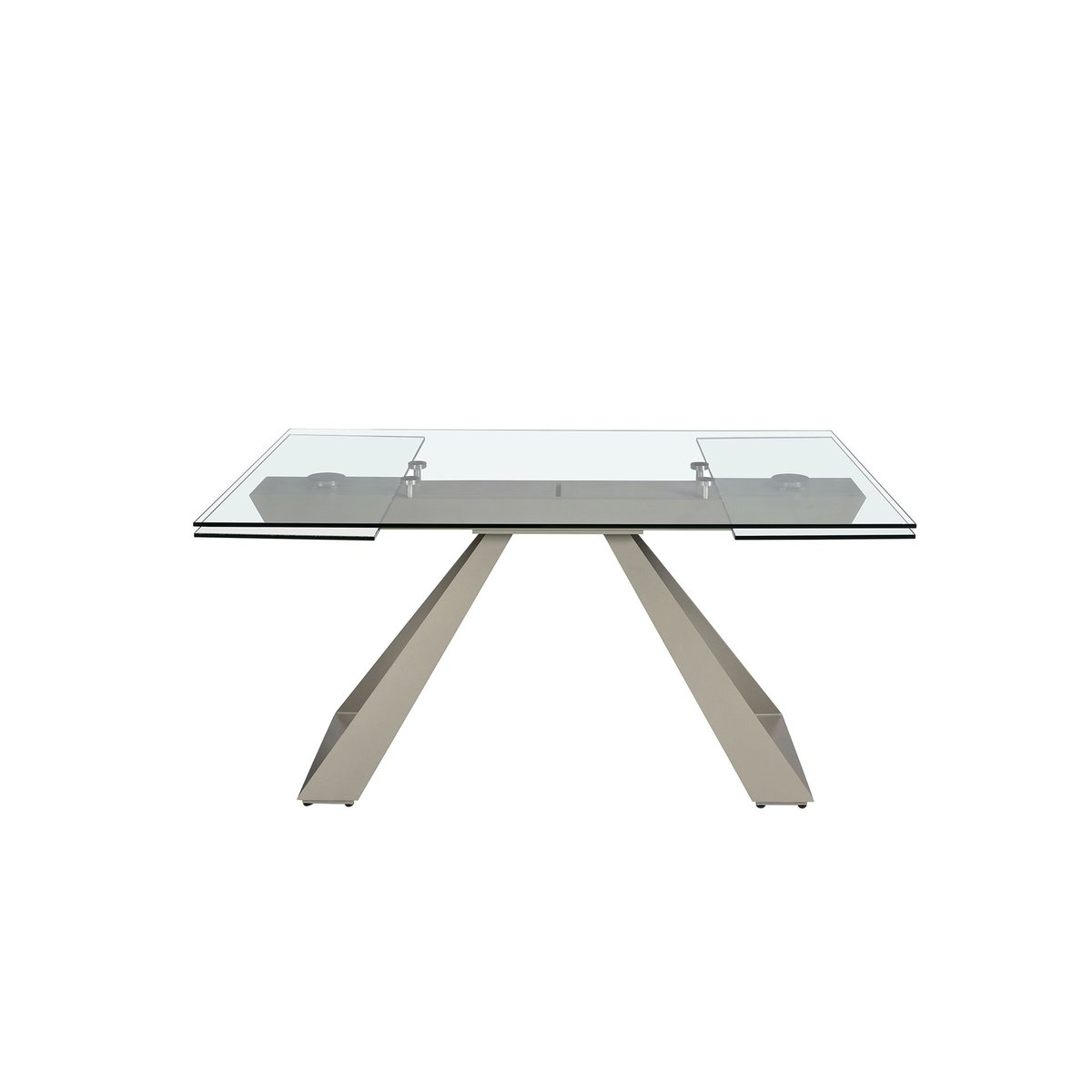 Table à manger rectangulaire verre trempé crystal | gris taupe, ANGEL CERDA