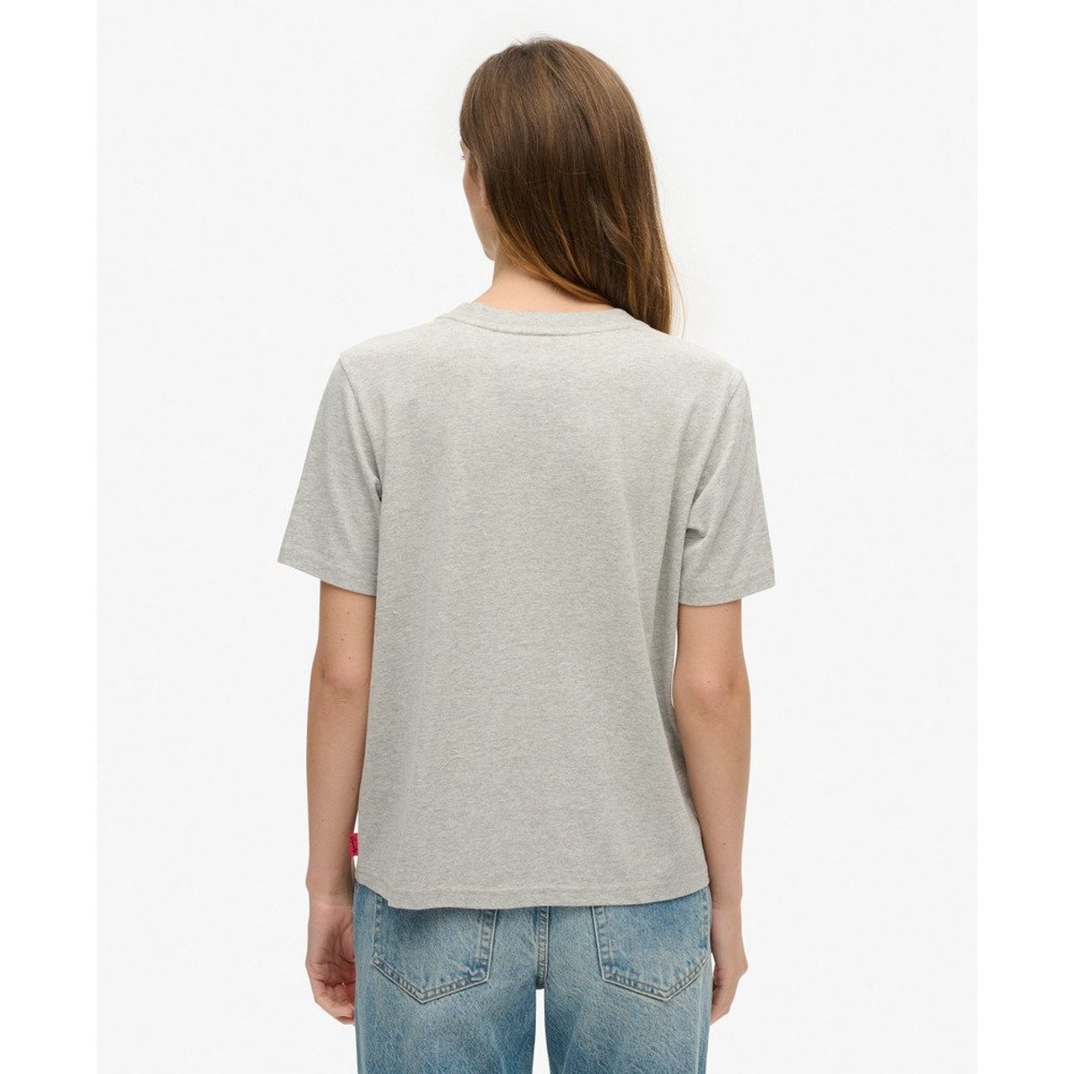 T-shirt décontracté Travel Souvenir pierre ponce beige chiné, SUPERDRY