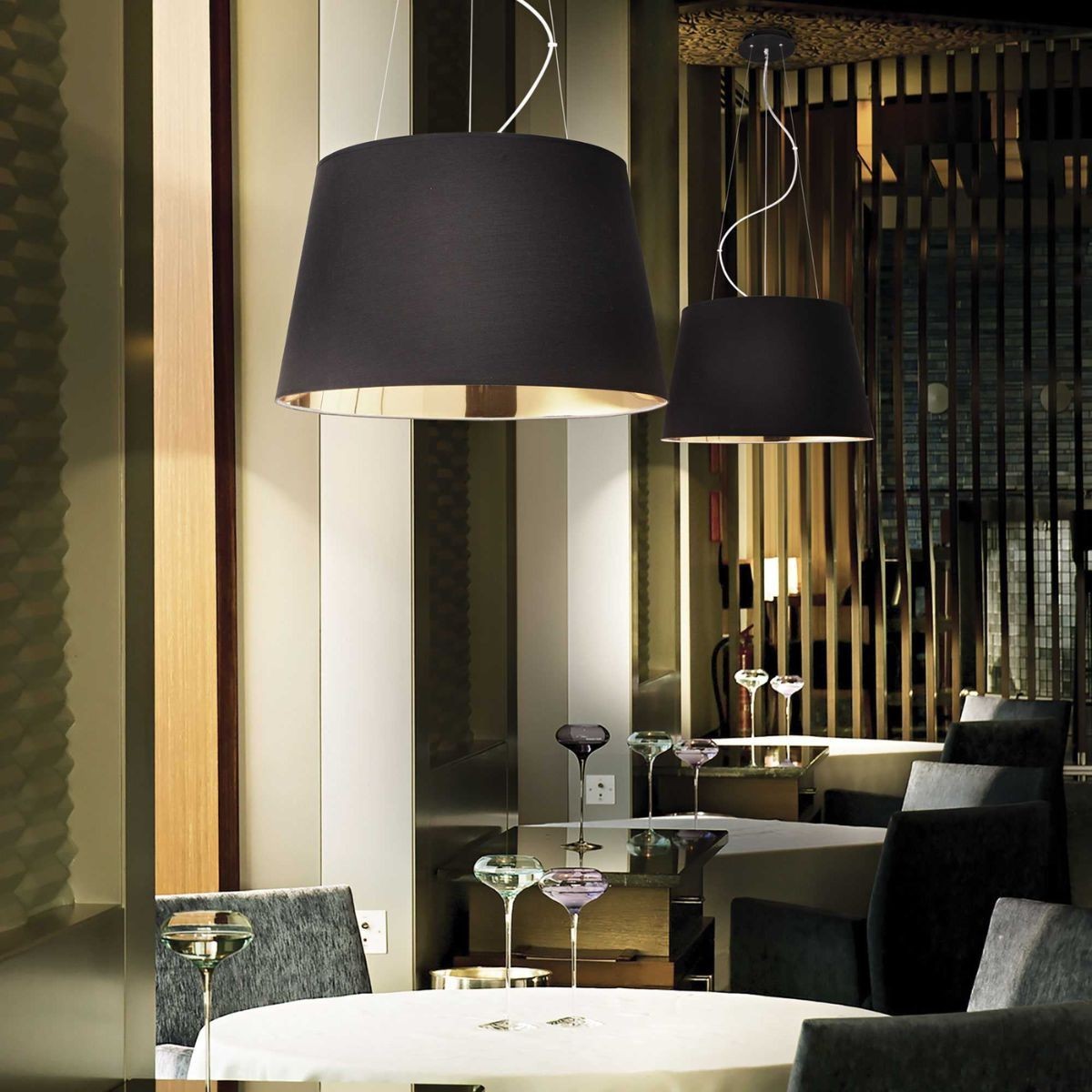 Suspension    NORDIK doré noir, IDEAL LUX