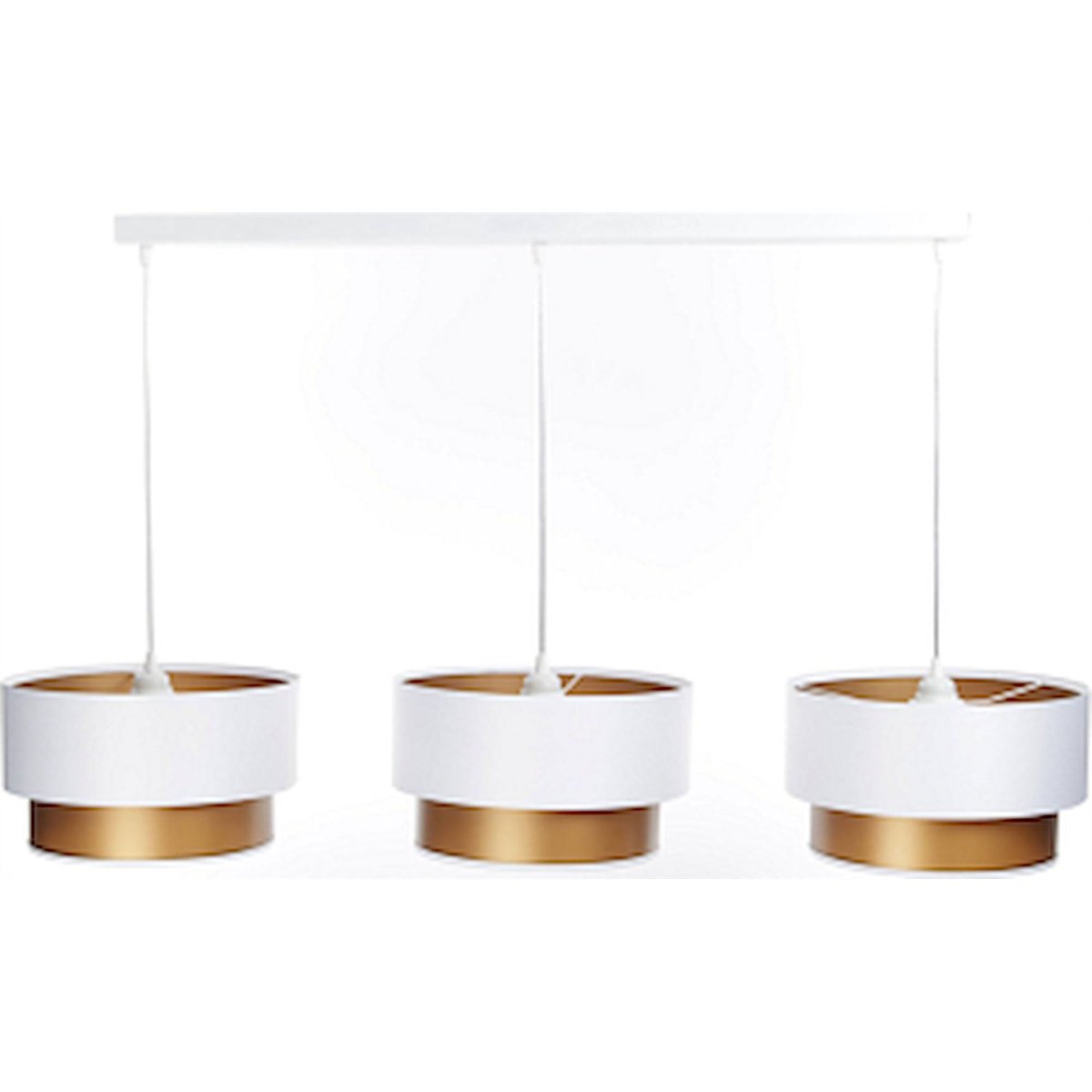 Suspension en tissu, DUO ELLEGANT blanc satin avec intérieur cuivre, BPS KONCEPT