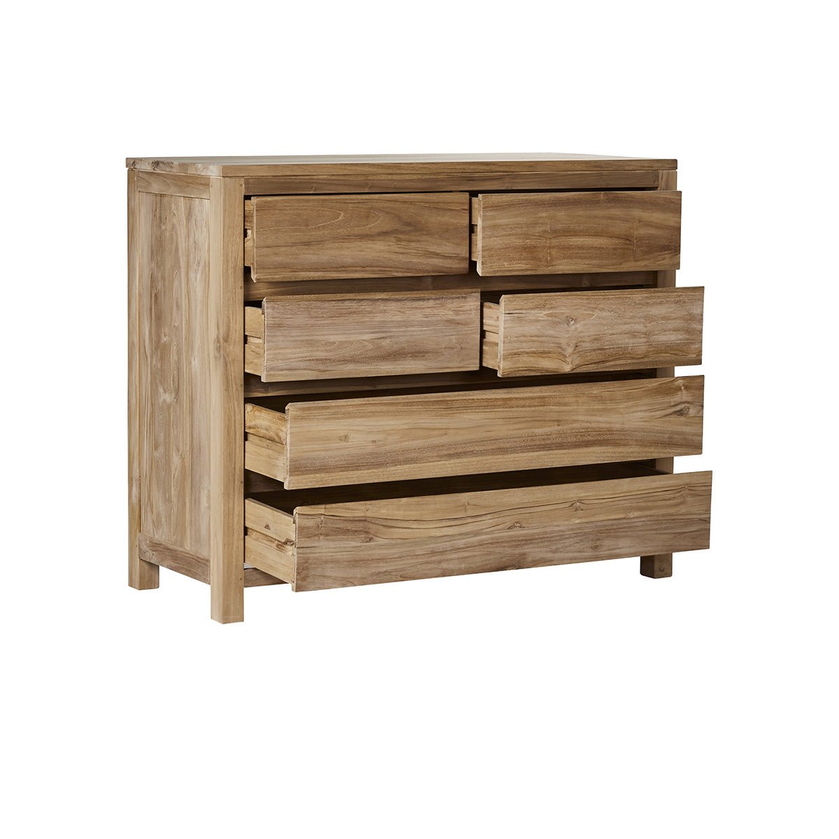 Buffet en bois de teck 120 cm 5 tiroirs ALDO naturel, BERAH GETAH