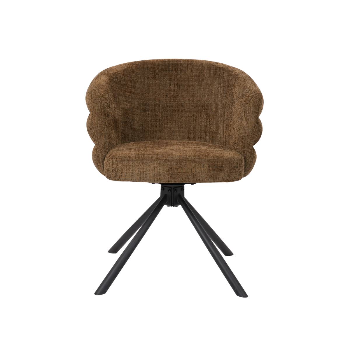Lot de 2 chaises en tissu FLORINE marron, MADE IN MEUBLES