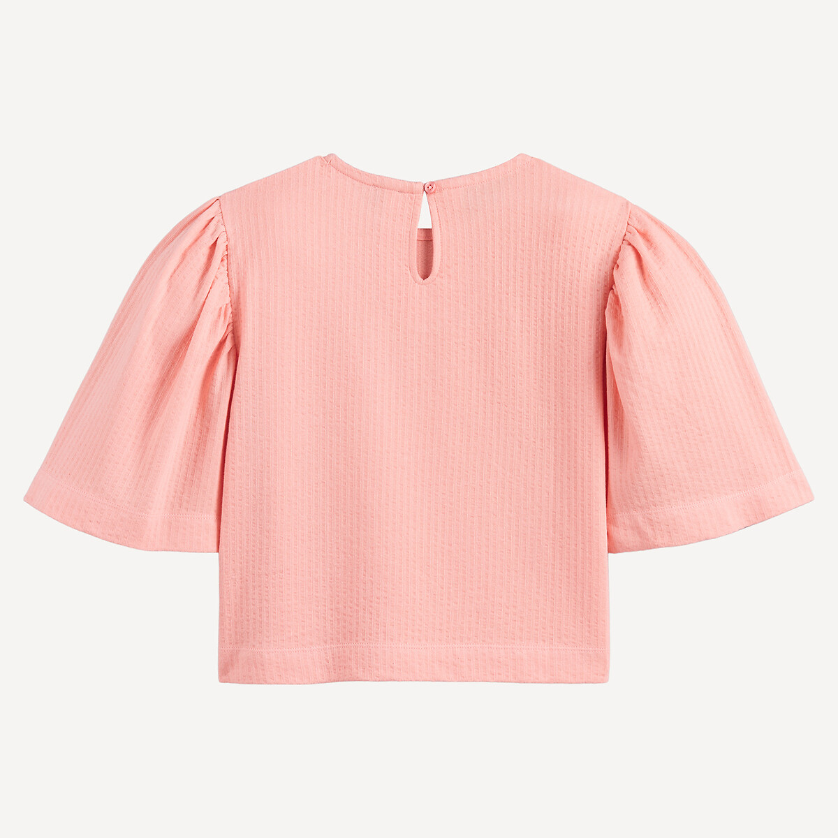 T-shirt met ronde hals met blouseeffect, vlindermouwen roze, LA REDOUTE COLLECTIONS