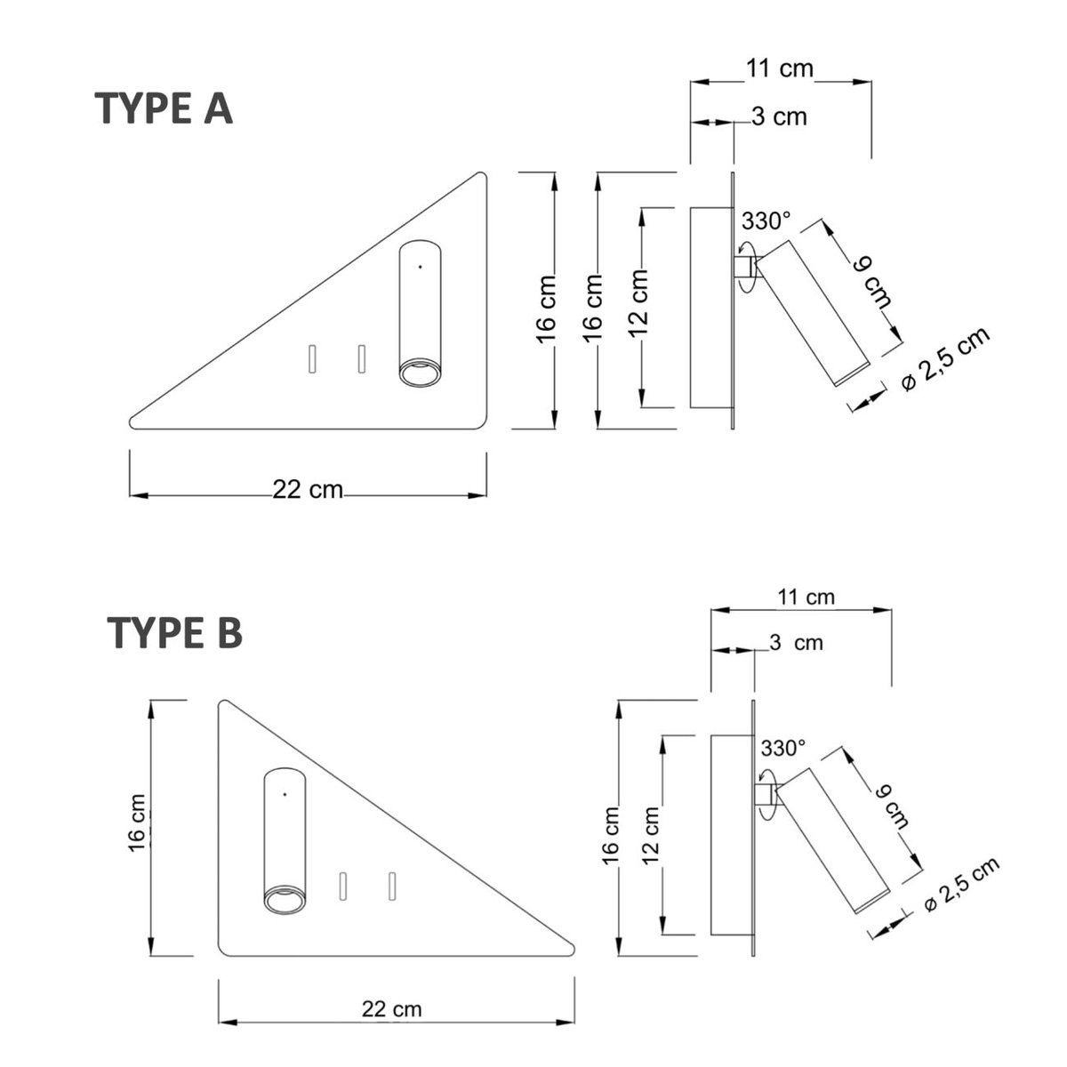 Pack 2 appliques murales design - ELARIS noir, KOSILUM