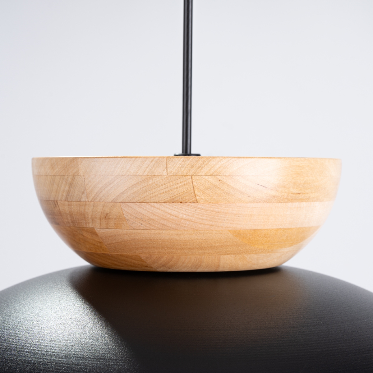 Suspension Bois Noir/Bois Naturel E27 1 Marion noir, EDEN