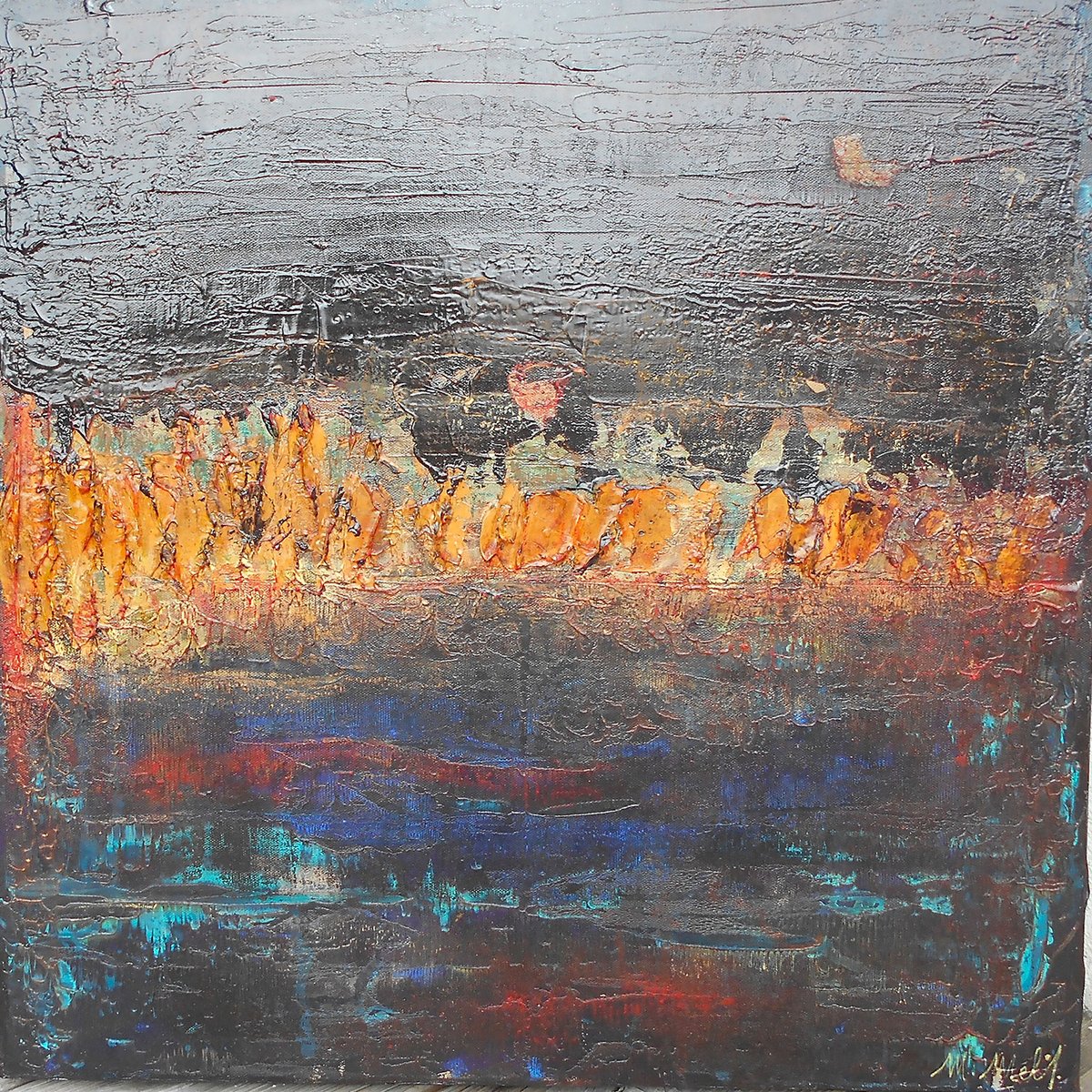 Tableau gris d'argent tableau alu dibond, HEXOA