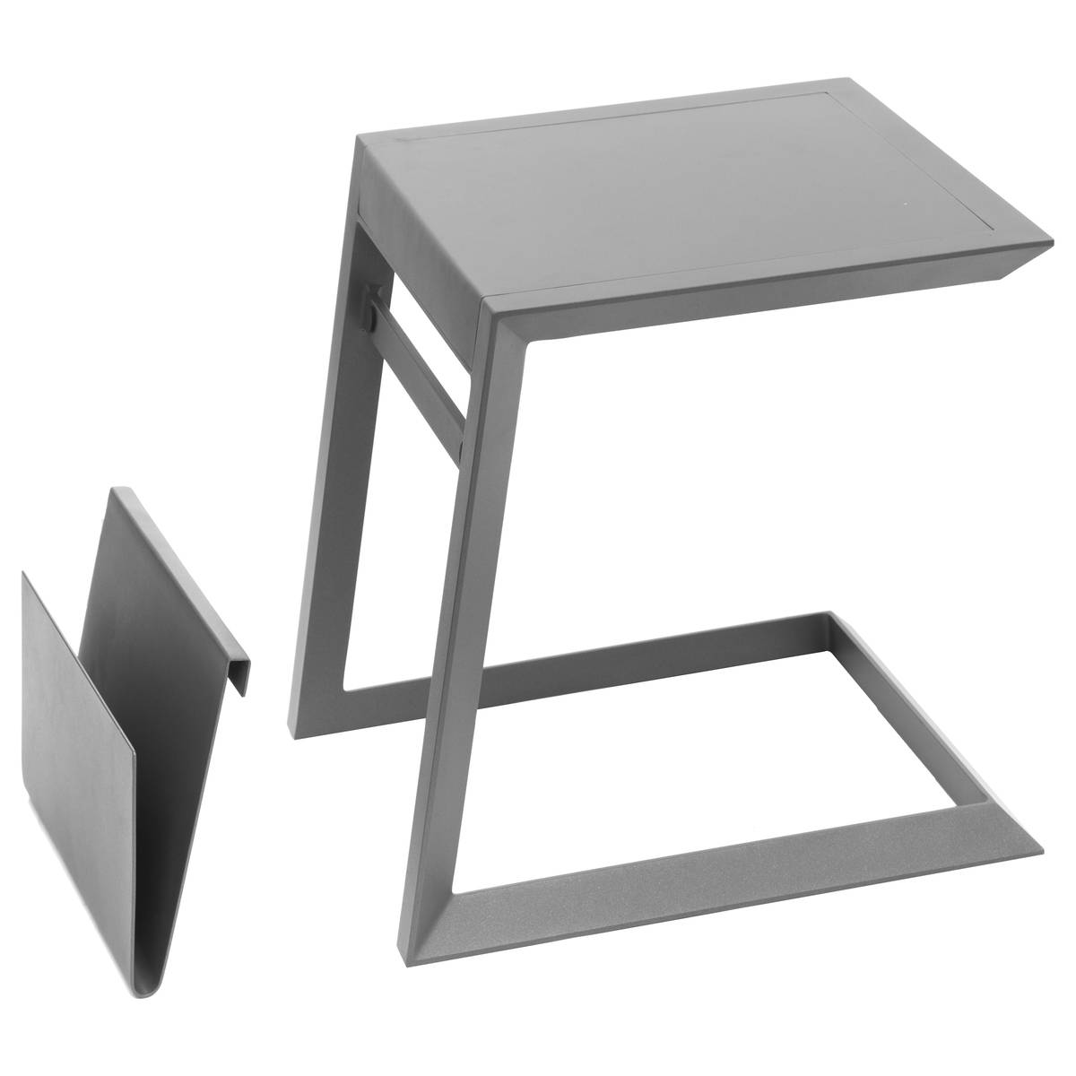 Table d'appoint de jardin carrée en aluminium ALLURE gris graphite, HESPERIDE