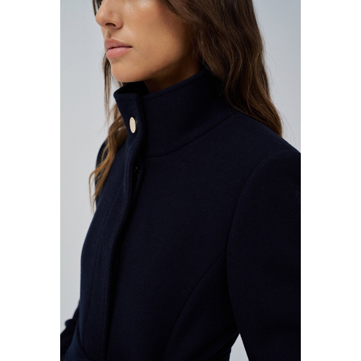 MANTEAU GRACE EN TISSU AVEC CEINTURE noir, SALSA JEANS