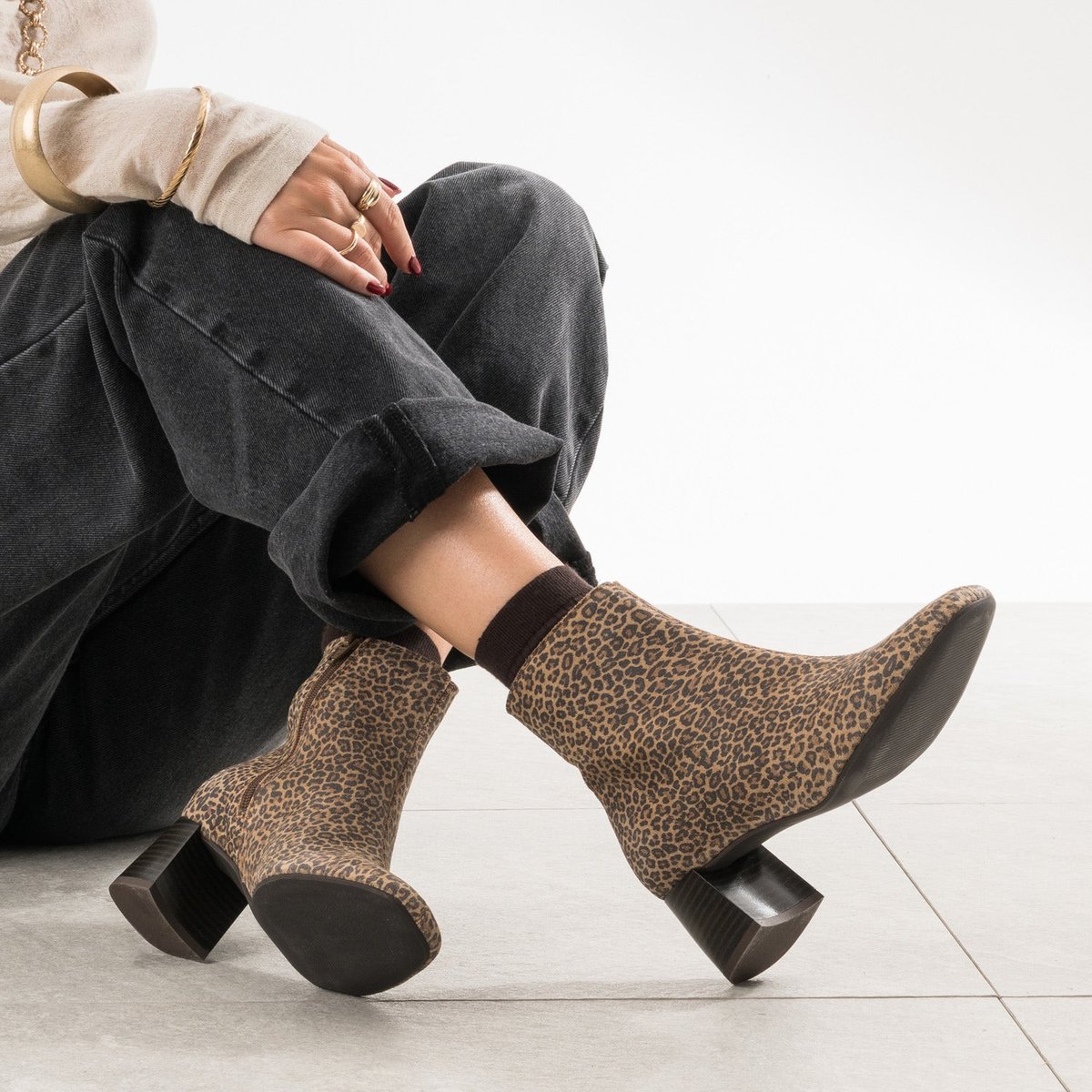Boots À Talon en cuir NYA leopard, ERAM