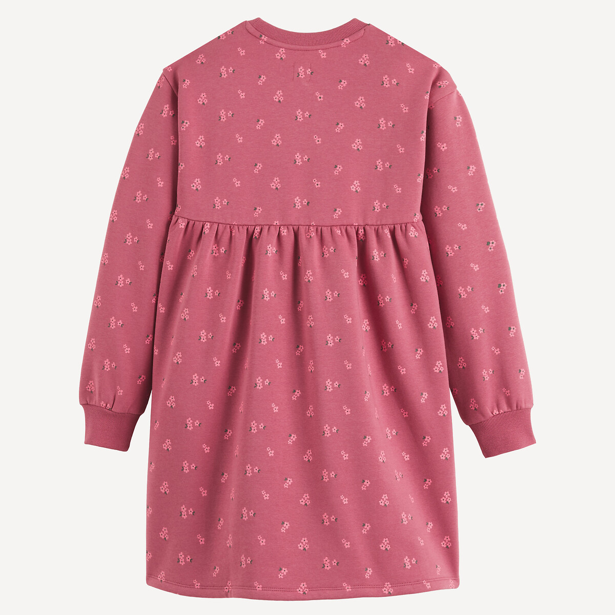 Robe manches longues, imprimé floral, en molleton imprimé rose, LA REDOUTE COLLECTIONS