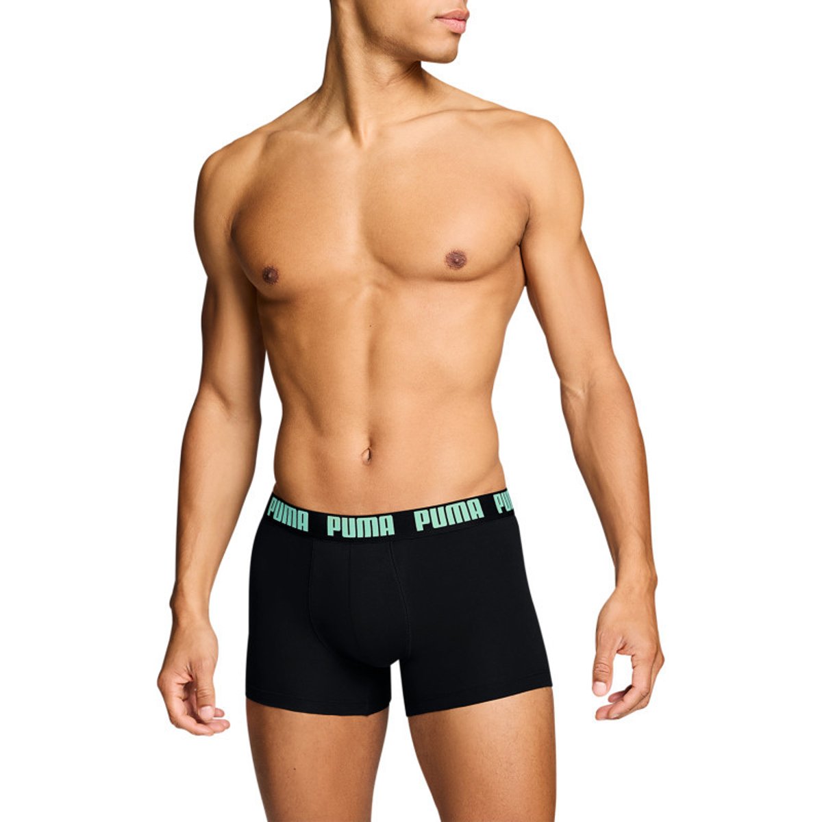 Lot de 2 boxers classiques en coton noirs unis pourvus d'une taille élastiquée noir, PUMA