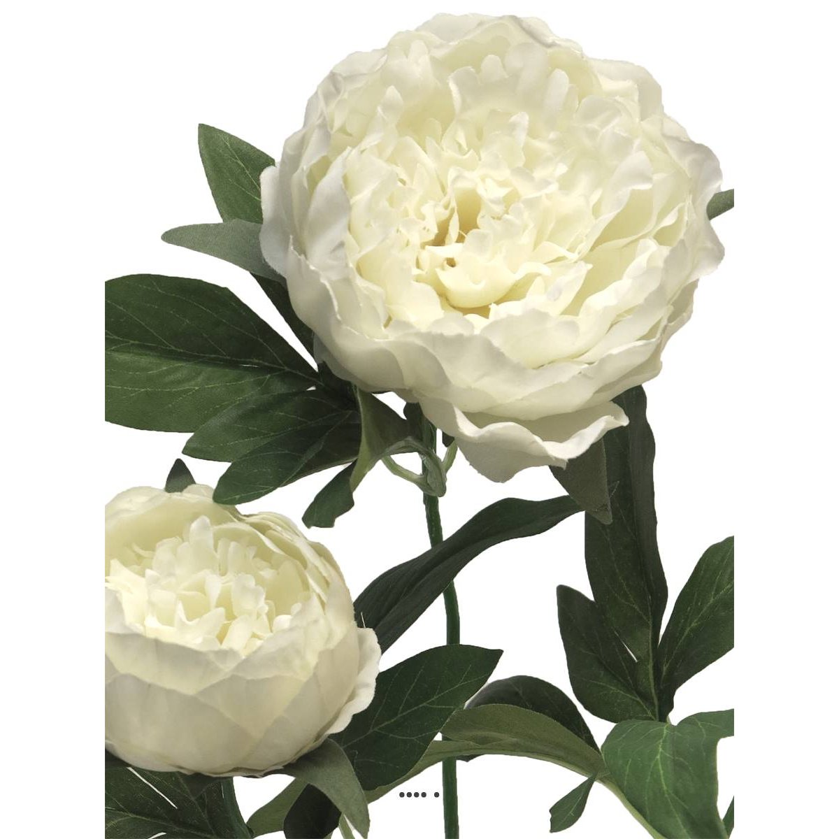 Pivoine artificielle ramifiée, 3 têtes, H crème, ARTIFICIELLES