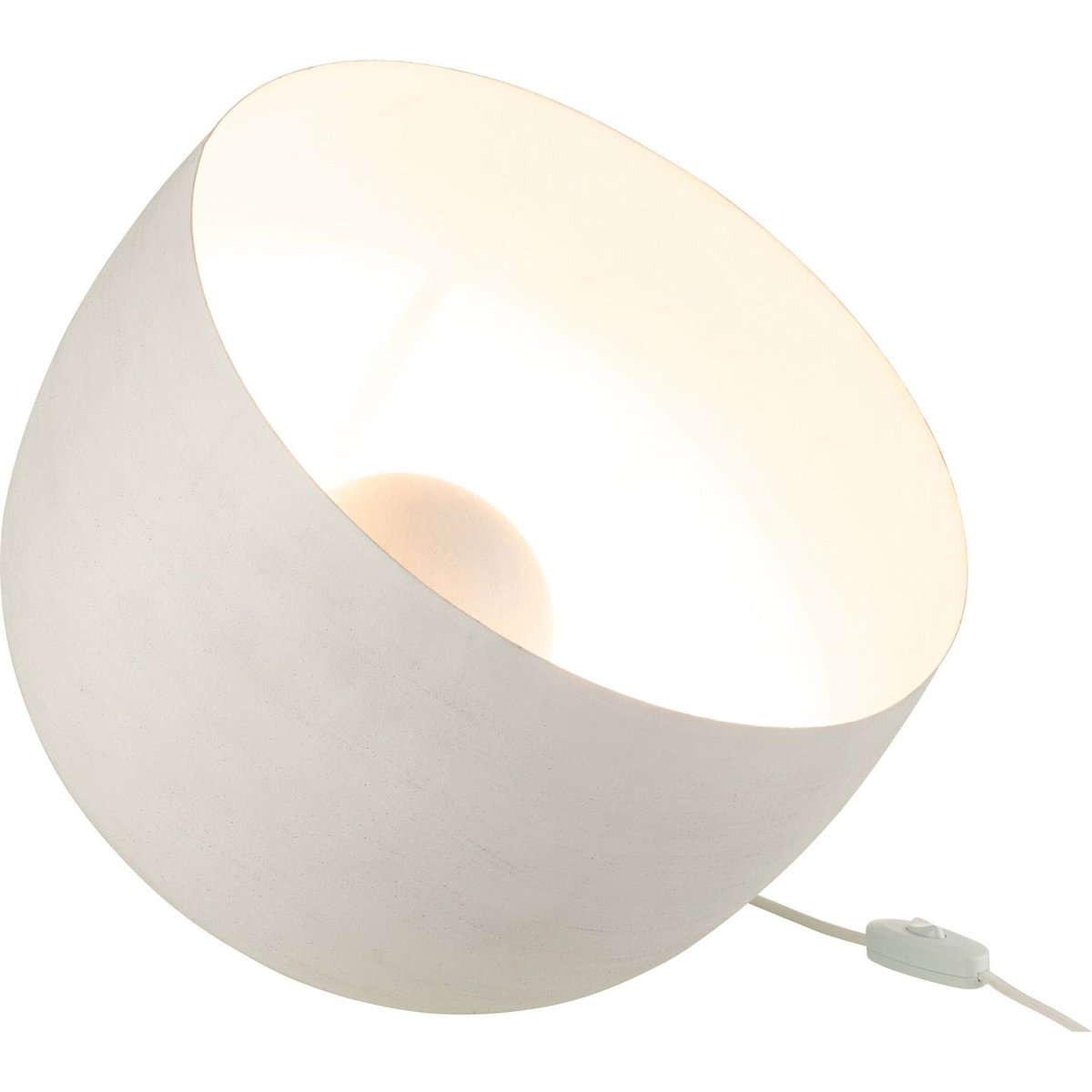 Lampe de chevet ronde en métal blanc mat épuré, RECOLLECTION