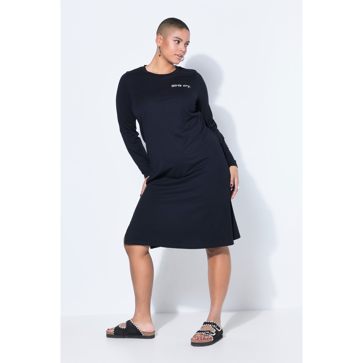 Robe évasée en jersey noir, STUDIO UNTOLD
