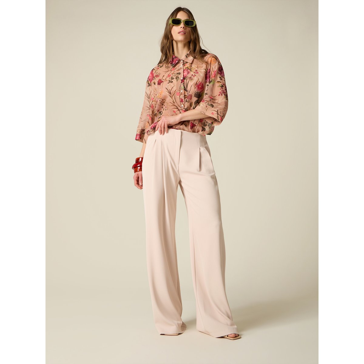Pantalon palazzo beige, OLTRE