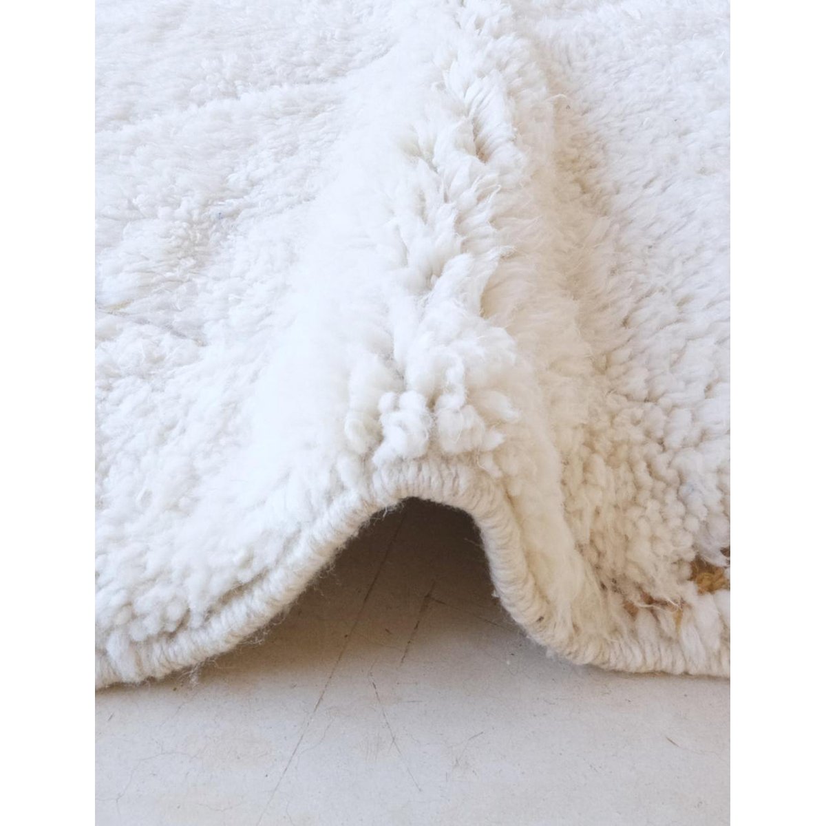 Tapis berbère haut de gamme au toucher doux en laine 128 x 188 cm blanc pur, AFK LIVING