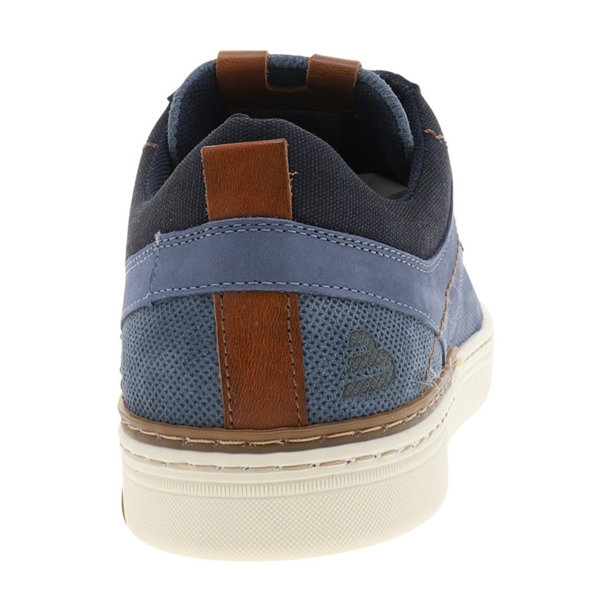 Sneakers en cuir bleues à talon plat avec des lacets ronds marine bleu, BULLBOXER