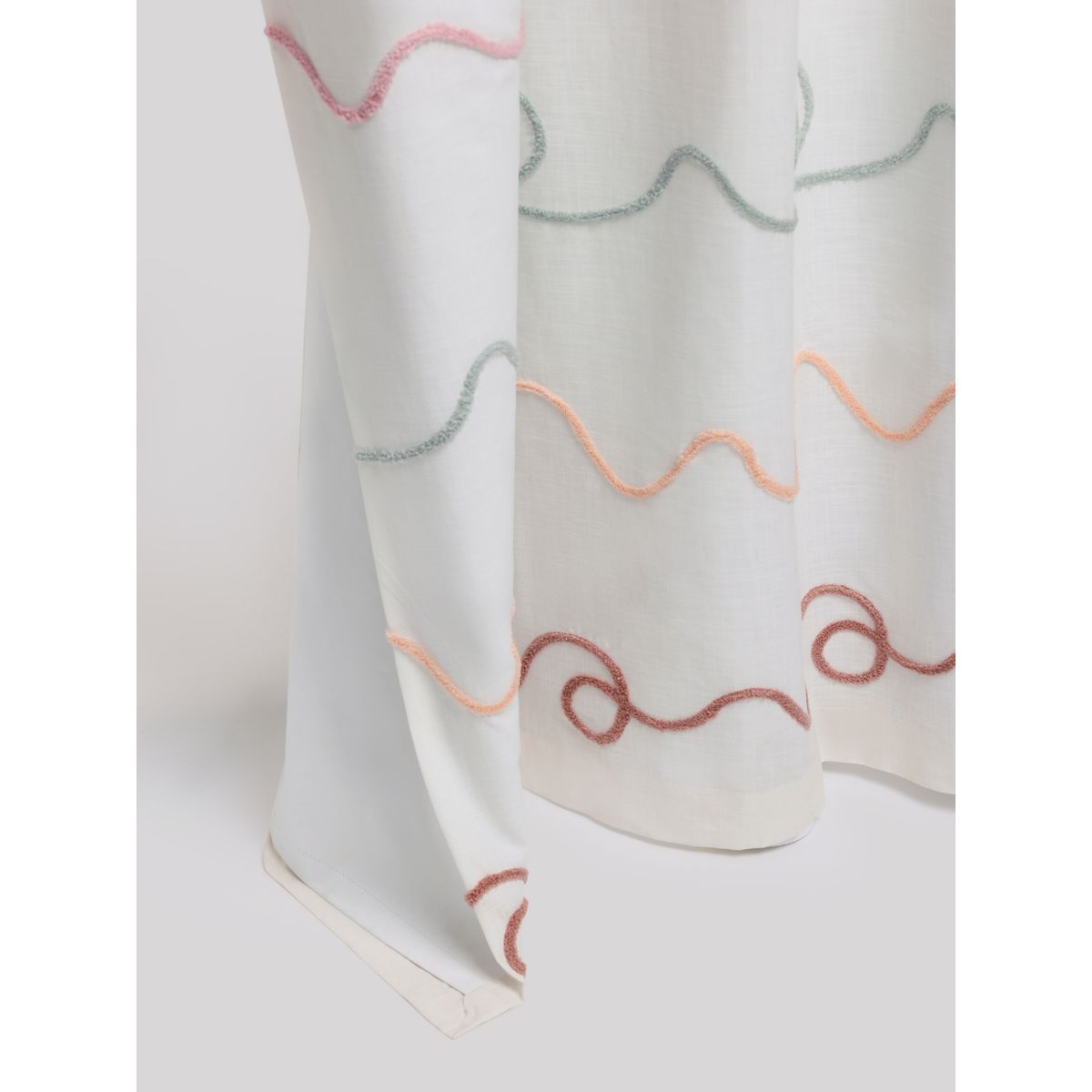 Rideaux plissés occultant peluche touffetée orange/rose vif, NEXT