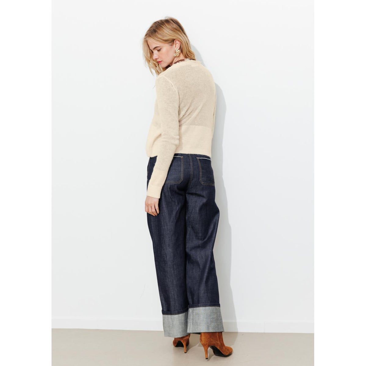 Cardigan détail dentelle ecru, PROMOD
