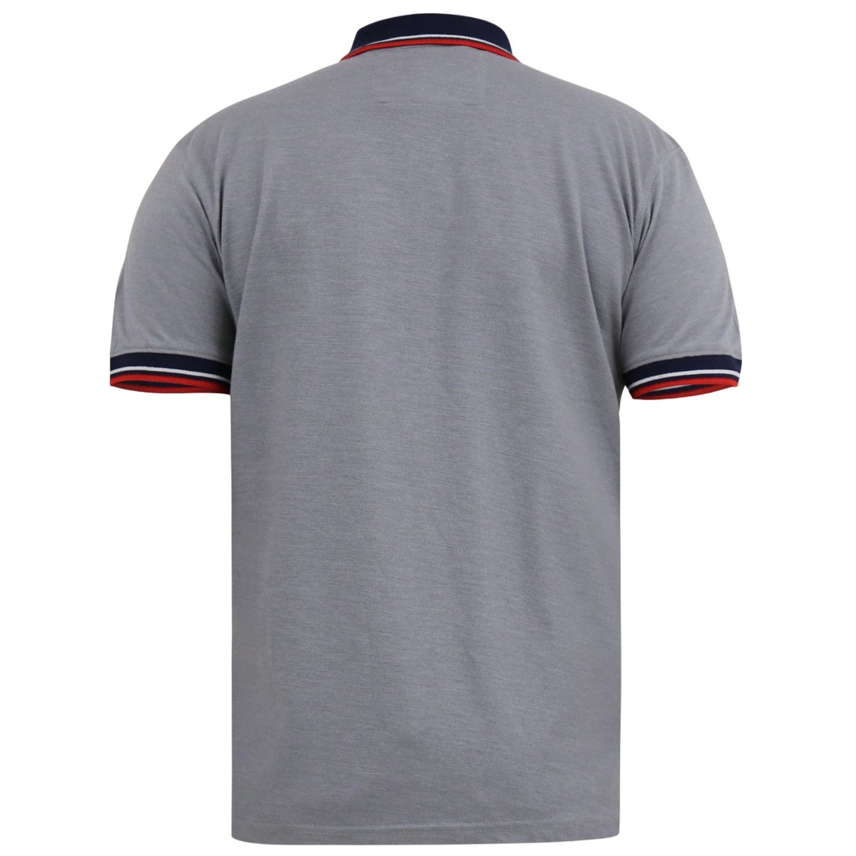 Polo motif/style brodé et rayures grande taille MERSEA gris chiné, DUKE