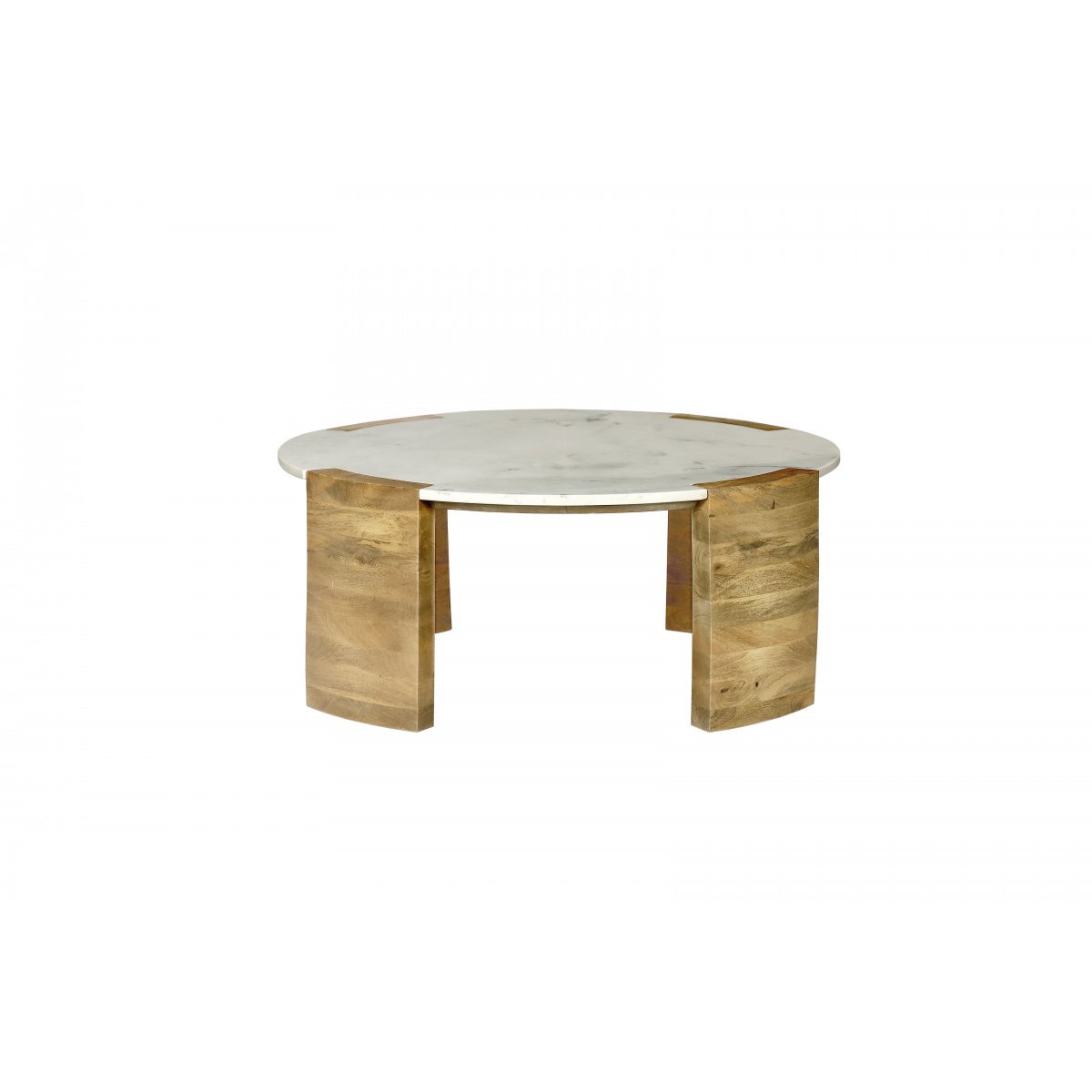 Table basse ronde en marbre, TORVI blanc, BOBOCHIC