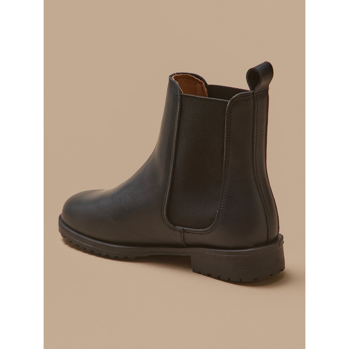 Boots chelsea cuir encre, CYRILLUS