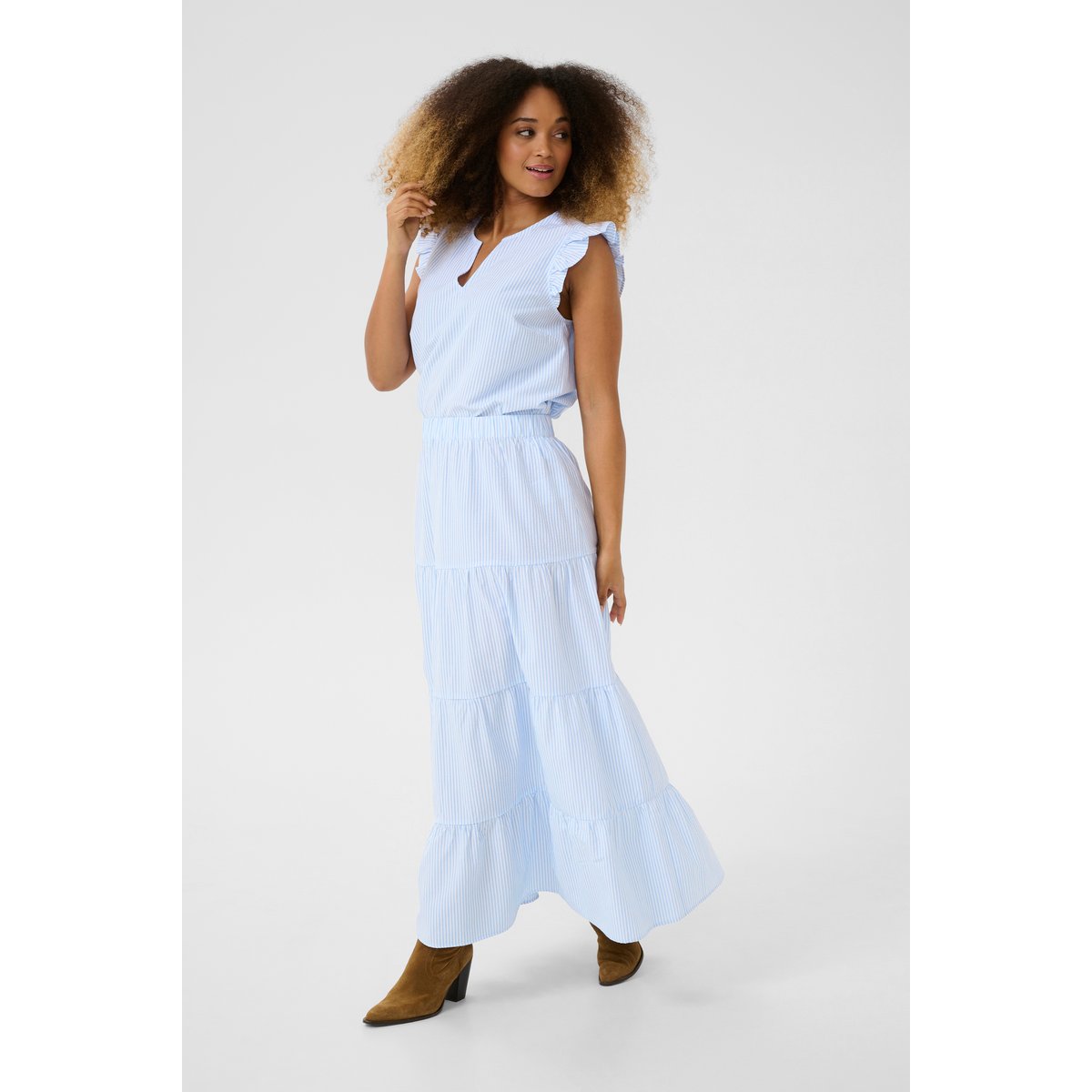 Skirt bleu light blue stripe, CREAM