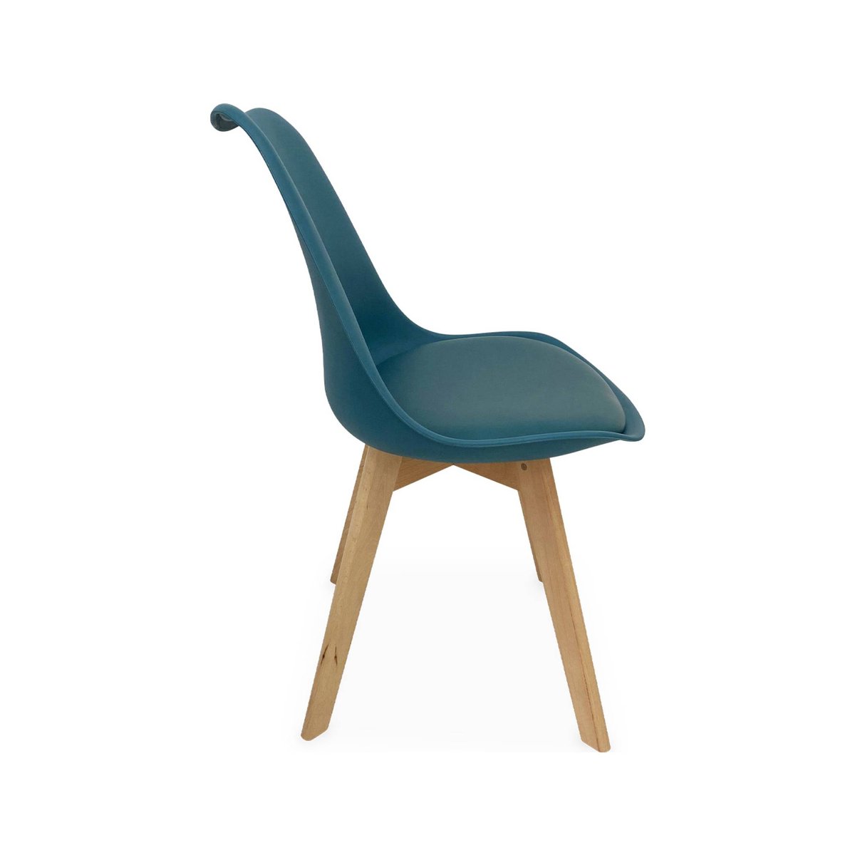 Chaise scandinave bois de hêtre (lot de 6) NILS bleu canard, SWEEEK