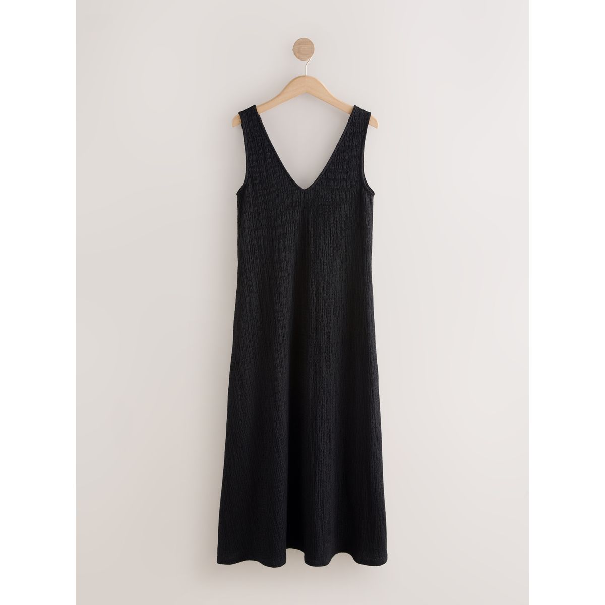 Robe style nuisette en jersey texturée noir, NEXT