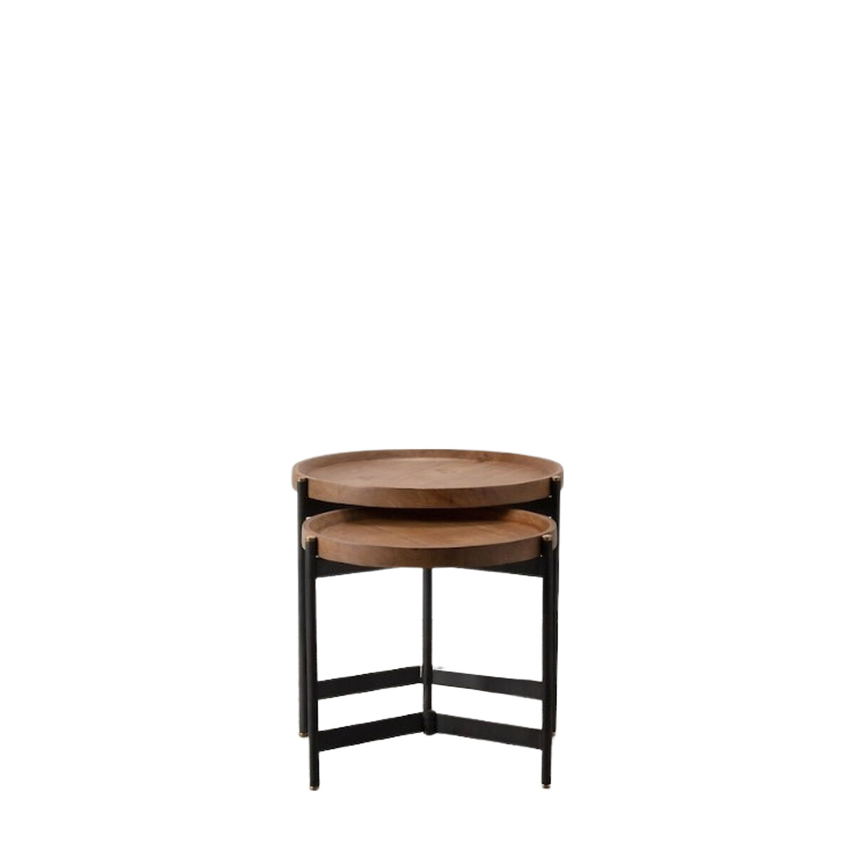 Set of 2 Devereux Mango Wood Nest Tables dark wood, ÉDITÉ