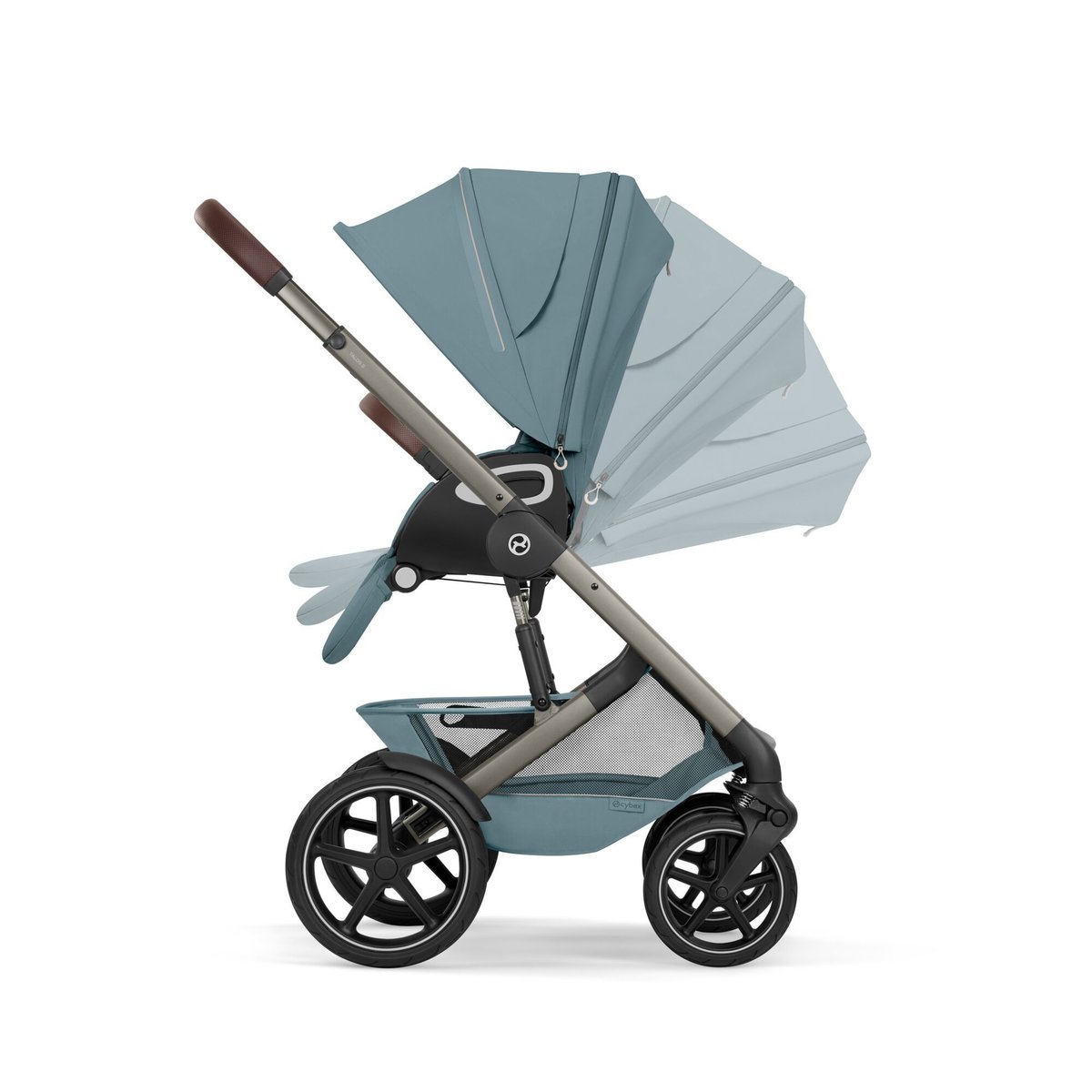 Poussette duo tout terrain Talos S Lux 4 avec nacelle pliable bleu stormy blue, CYBEX