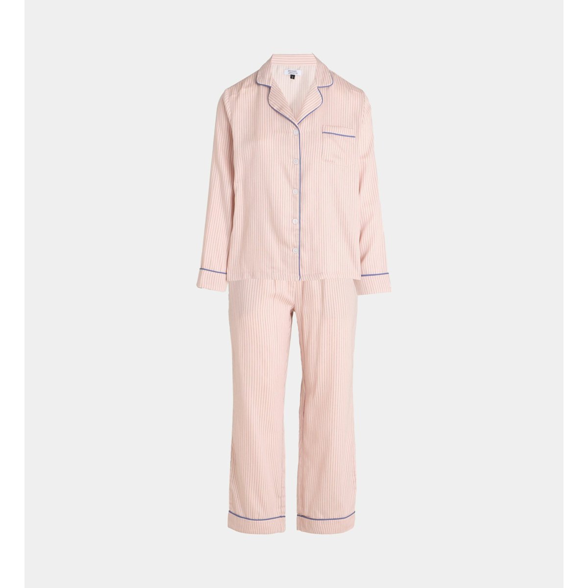 Pyjama zero à manches longues en coton à motif rayé rose, GALERIES LAFAYETTE