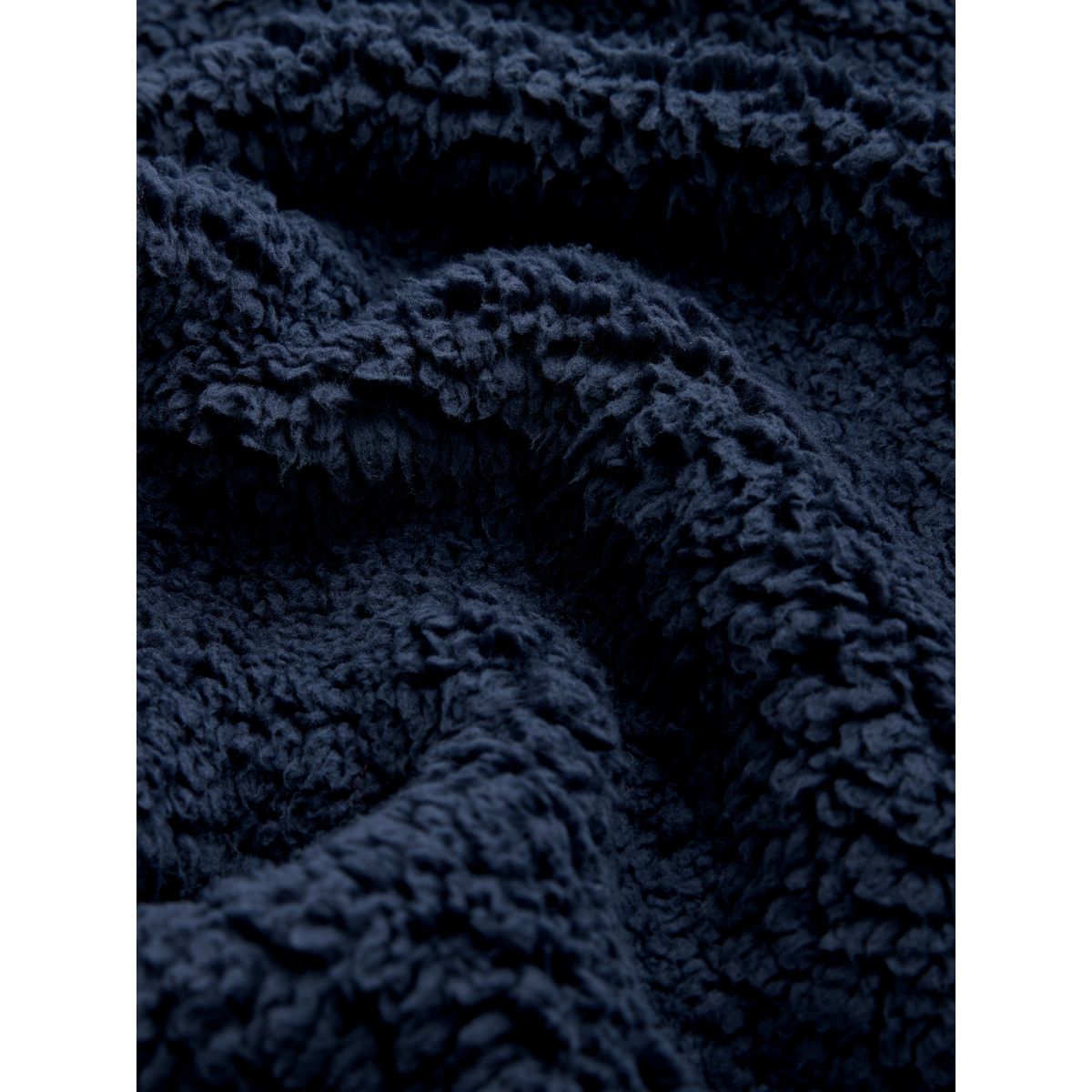 Robe de chambre en peau lainée bleu marine brodé, NEXT