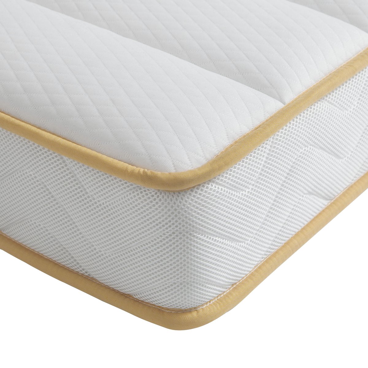 Ensemble matelas mousse, sommier et pieds Aurore 300 blanc, SOMEO