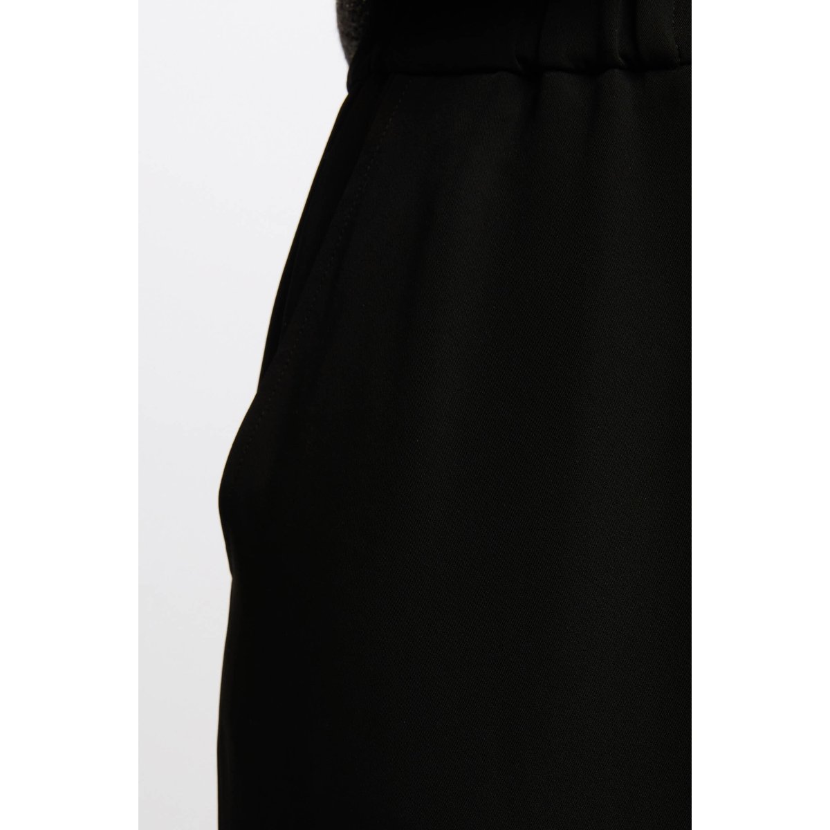 Pantalon large à fronces noir, MORGAN
