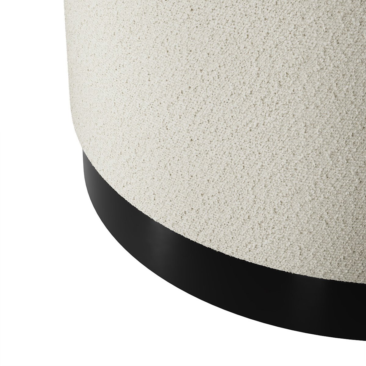 Teddy Bouclé Round Pouffe ivory, SO'HOME