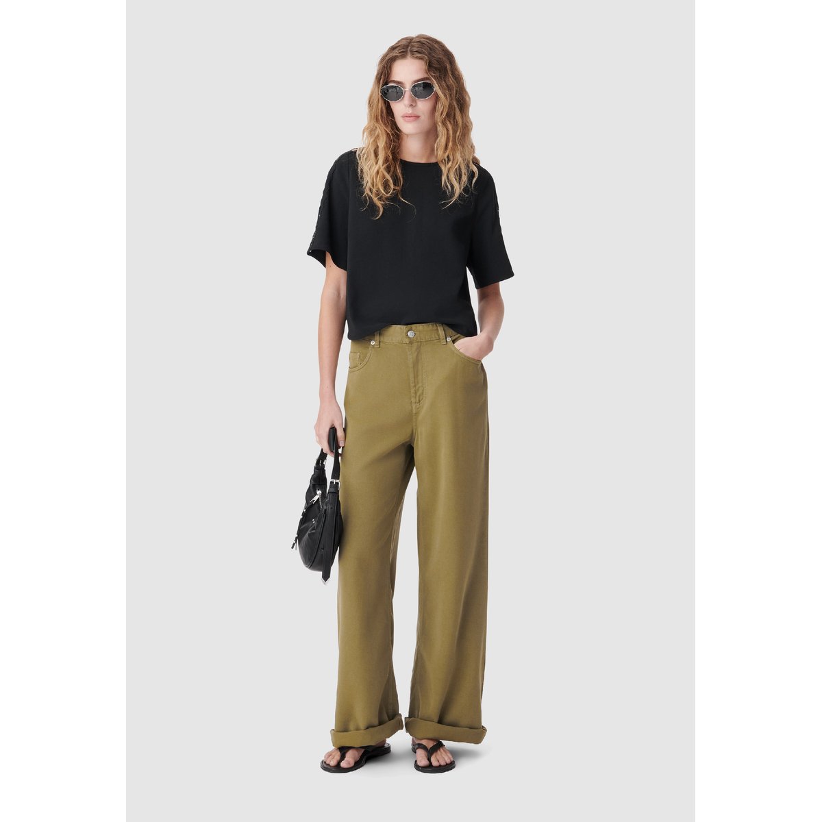 Top dentelle manches noir, IKKS