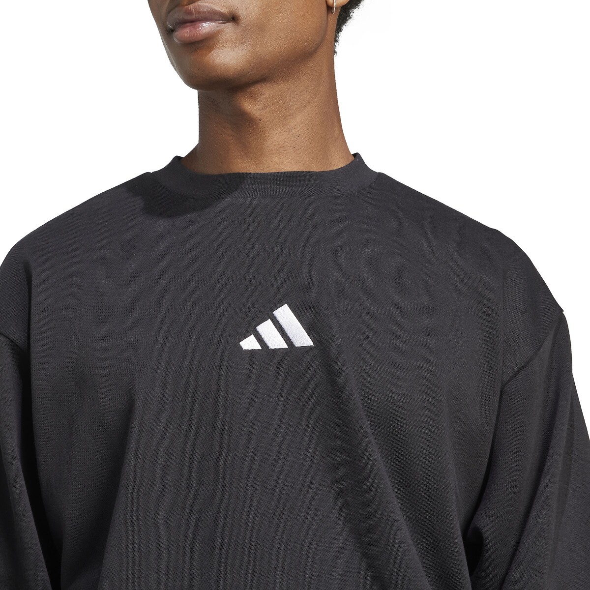 Sweat col rond Essentiel Feelcozy en molleton noir, ADIDAS SPORTSWEAR