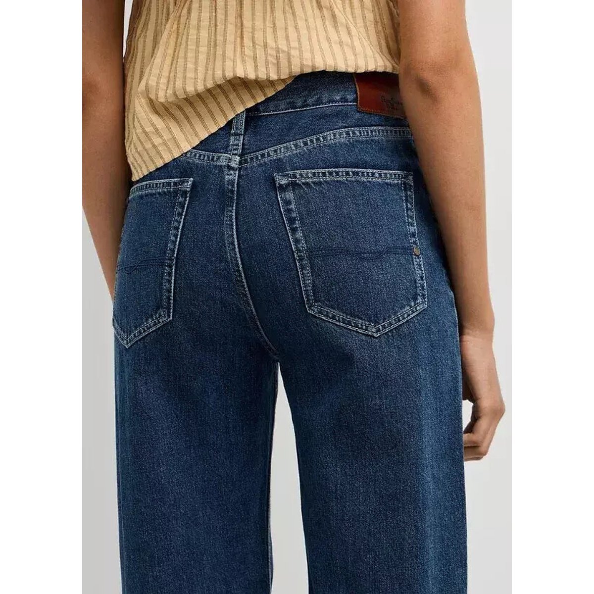 Jean droit taille haute EDEN bleu rigid, PEPE JEANS